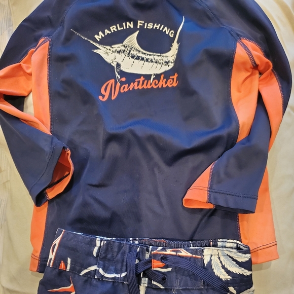 Janie and Jack Swimming Shorts and Rashguard Top - Picture 7 of 7